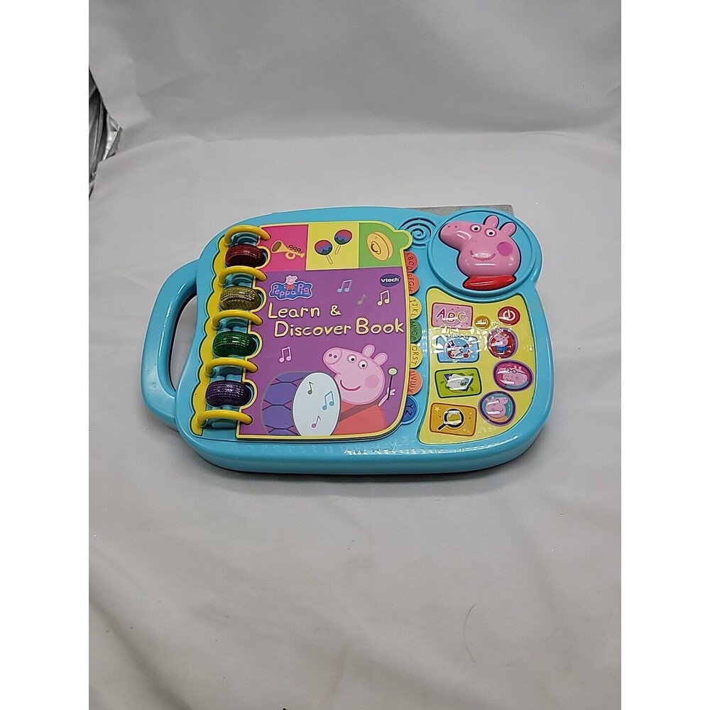 VTech Peppa Pig Learn and Discover Book Electronic Toy 400+ Sounds Blue Works